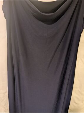 bebe Midnight Navy Draped Maxi Dress